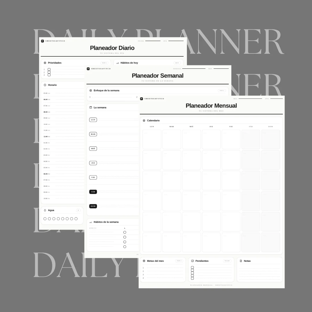Planner minimalista, vista 1