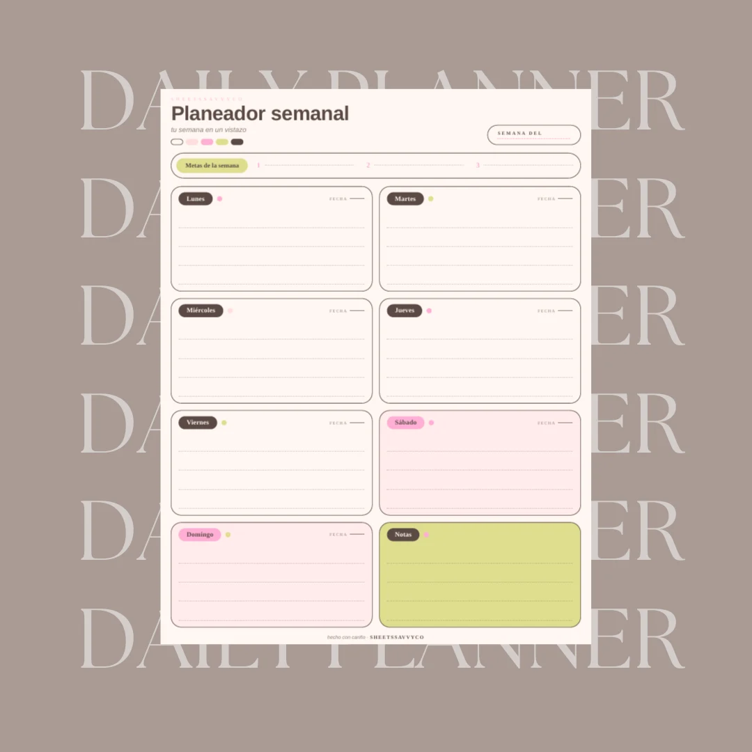 Planner Semanal Chic, vista 1