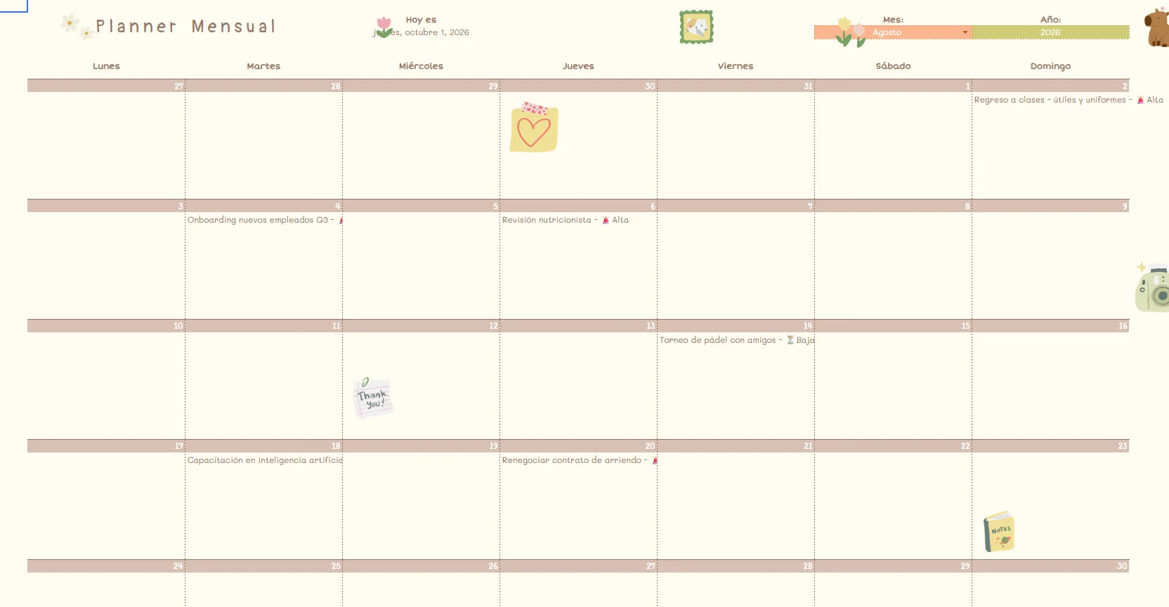 Plantilla Productividad Cute, vista 6