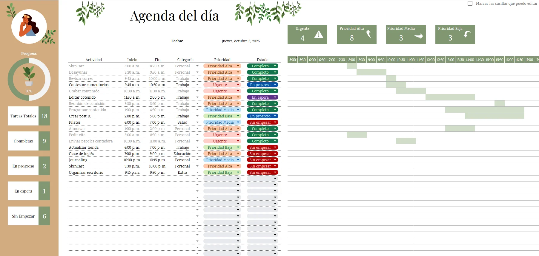 Plantilla Task tracker básica, vista 3