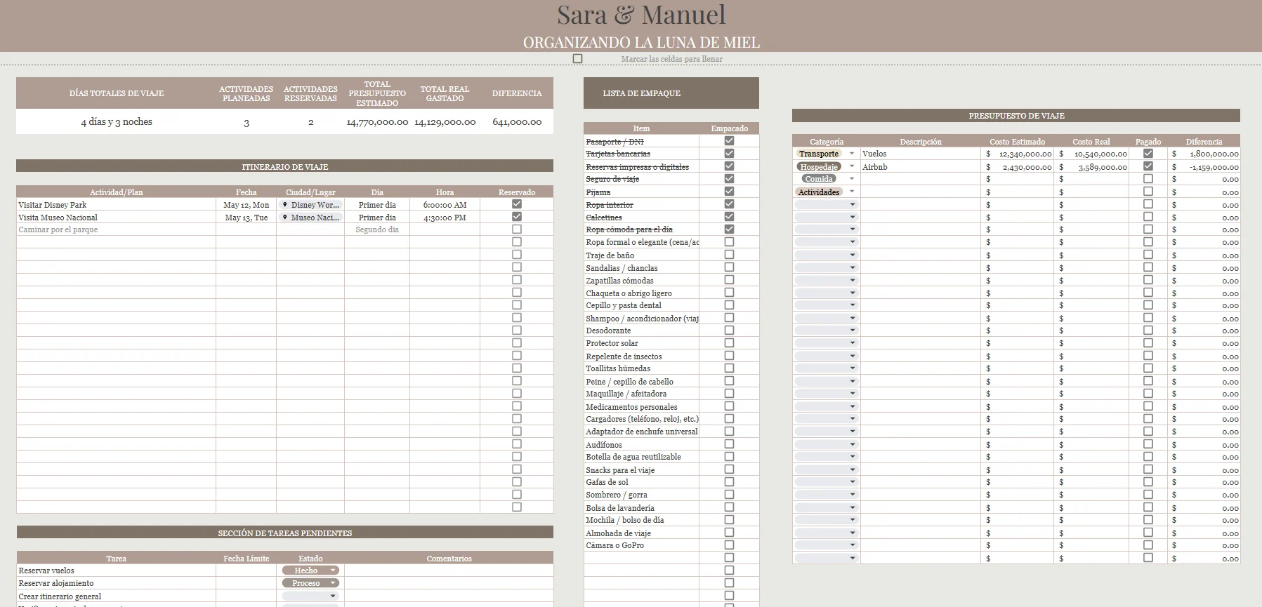 Wedding Planner Pro, vista 10